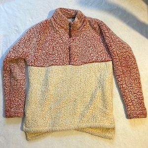 Pink and white sweater